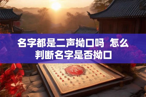 名字都是二声拗口吗  怎么判断名字是否拗口