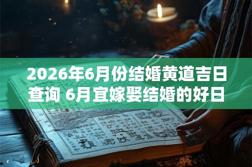 2026年6月份结婚黄道吉日查询 6月宜嫁娶结婚的好日子