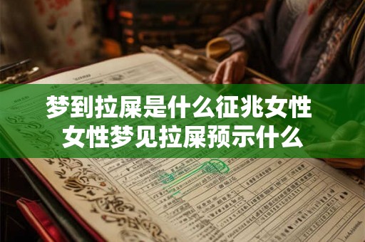 梦到拉屎是什么征兆女性 女性梦见拉屎预示什么