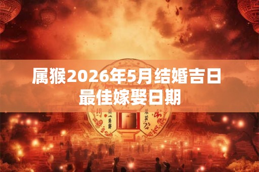 属猴2026年5月结婚吉日 最佳嫁娶日期 属猴2026年5月结婚吉日 最佳嫁娶日期