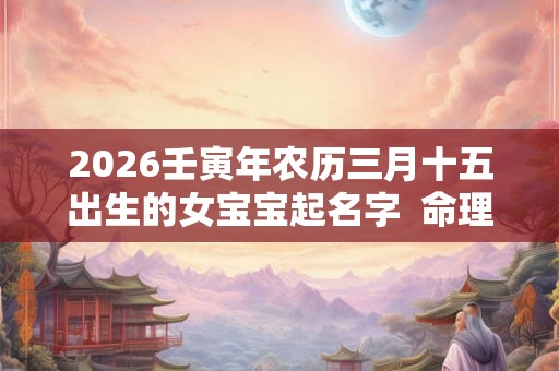 2026壬寅年农历三月十五出生的女宝宝起名字  命理查询
