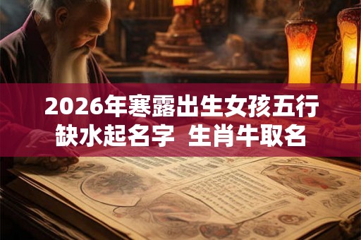 2026年寒露出生女孩五行缺水起名字  生肖牛取名