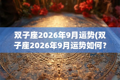 双子座2026年9月运势(双子座2026年9月运势如何？)