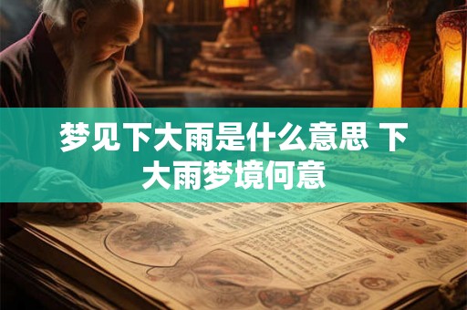 梦见下大雨是什么意思 下大雨梦境何意