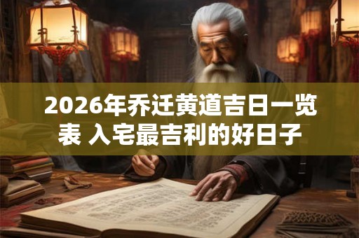 2026年乔迁黄道吉日一览表 入宅最吉利的好日子 2026年乔迁黄道吉日一览表 入宅最吉利的好日子