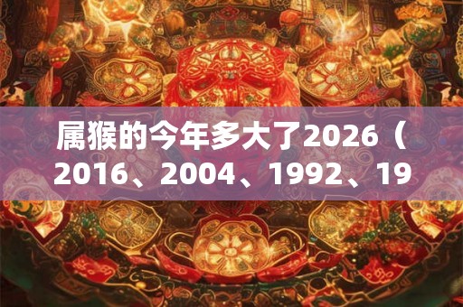 属猴的今年多大了2026(2016、2004、1992、1980、1968) 属猴的今年多大了2026(2016、2004、1992、1980、1968)