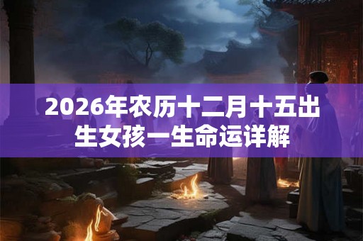 2026年农历十二月十五出生女孩一生命运详解
