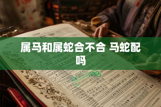 属马和属蛇合不合 马蛇配吗