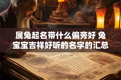 属兔起名带什么偏旁好 兔宝宝吉祥好听的名字的汇总