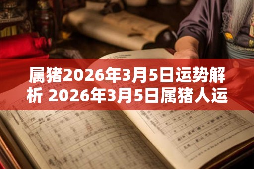 属猪2026年3月5日运势解析 2026年3月5日属猪人运势 属猪2026年3月5日运势解析 2026年3月5日属猪人运势