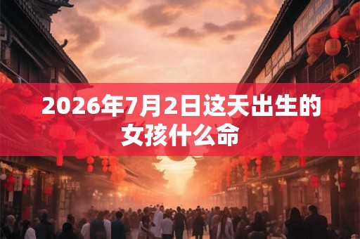 2026年7月2日这天出生的女孩什么命