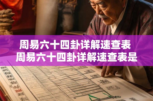 周易六十四卦详解速查表 周易六十四卦详解速查表是什么 周易六十四卦详解速查表 周易六十四卦详解速查表是什么