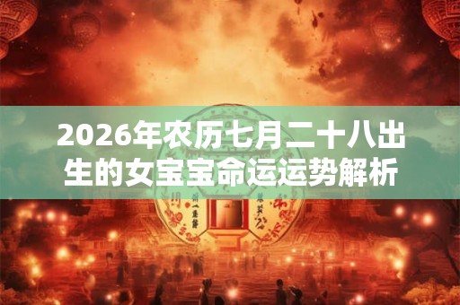 2026年农历七月二十八出生的女宝宝命运运势解析