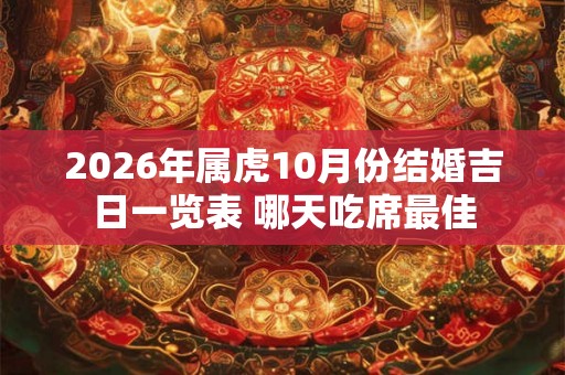2026年属虎10月份结婚吉日一览表 哪天吃席最佳