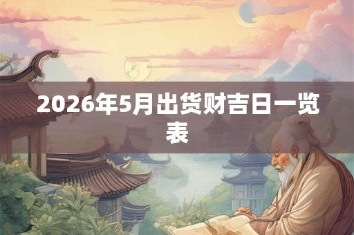 2026年5月出货财吉日一览表