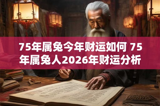75年属兔今年财运如何 75年属兔人2026年财运分析