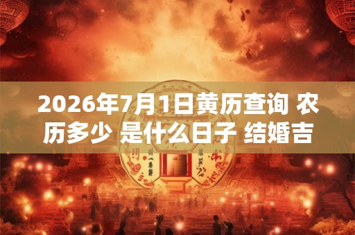 2026年7月1日黄历查询 农历多少 是什么日子 结婚吉时