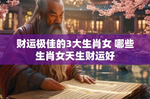 财运极佳的3大生肖女 哪些生肖女天生财运好