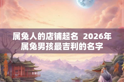 属兔人的店铺起名  2026年属兔男孩最吉利的名字