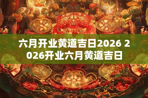 六月开业黄道吉日2026 2026开业六月黄道吉日