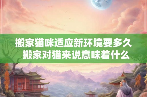 搬家猫咪适应新环境要多久  搬家对猫来说意味着什么