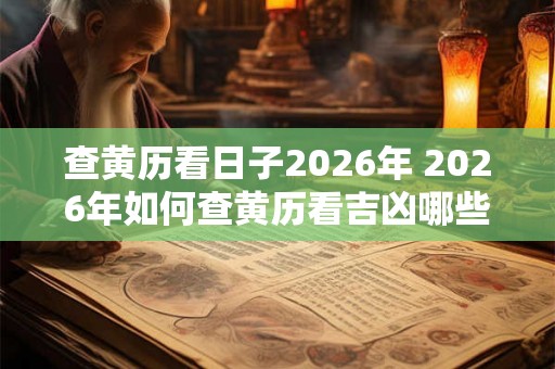 查黄历看日子2026年 2026年如何查黄历看吉凶哪些日子不适合做重要决定