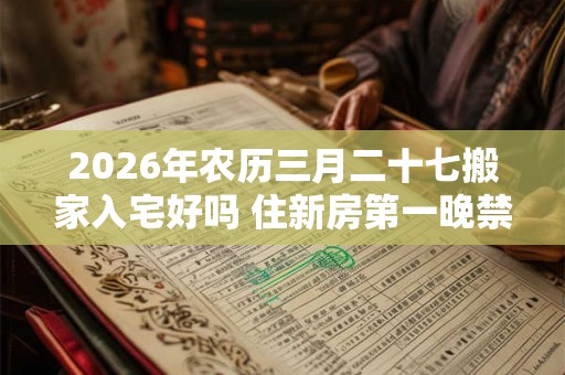 2026年农历三月二十七搬家入宅好吗 住新房第一晚禁忌