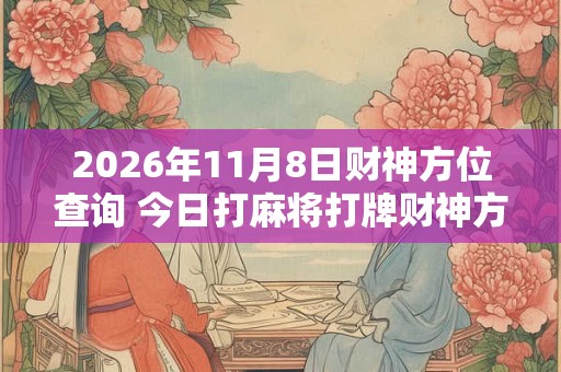2026年11月8日财神方位查询 今日打麻将打牌财神方位