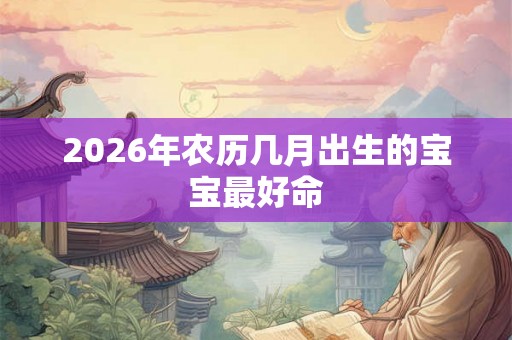 2026年农历几月出生的宝宝最好命