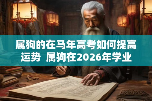 属狗的在马年高考如何提高运势  属狗在2026年学业