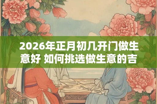 2026年正月初几开门做生意好 如何挑选做生意的吉日 2026年正月初几开门做生意好 如何挑选做生意的吉日