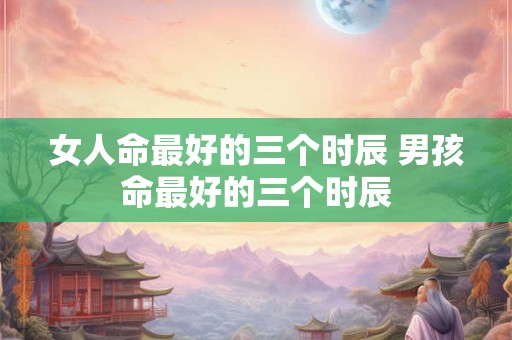 女人命最好的三个时辰 男孩命最好的三个时辰 女人命最好的三个时辰 男孩命最好的三个时辰
