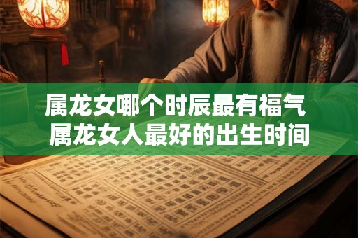 属龙女哪个时辰最有福气 属龙女人最好的出生时间 属龙女哪个时辰最有福气 属龙女人最好的出生时间