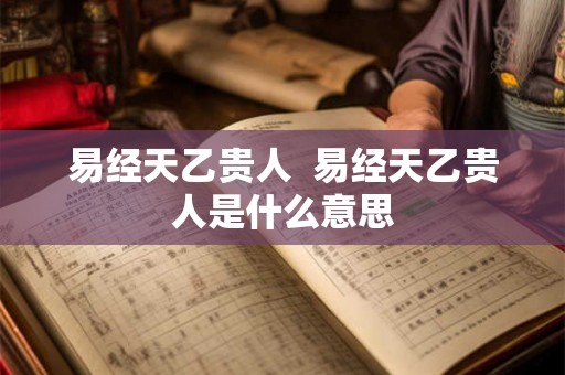 易经天乙贵人  易经天乙贵人是什么意思
