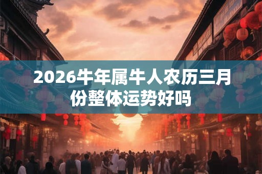 2026牛年属牛人农历三月份整体运势好吗 2026牛年属牛人农历三月份整体运势好吗