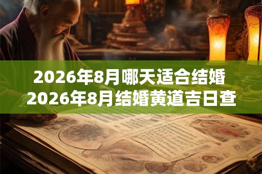 2026年8月哪天适合结婚 2026年8月结婚黄道吉日查询