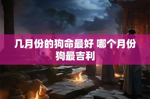 几月份的狗命最好 哪个月份狗最吉利