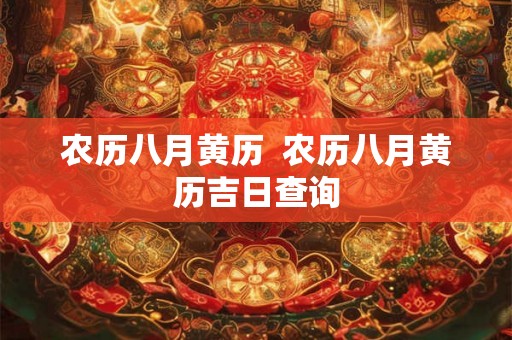 农历八月黄历  农历八月黄历吉日查询