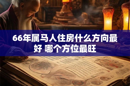 66年属马人住房什么方向最好 哪个方位最旺