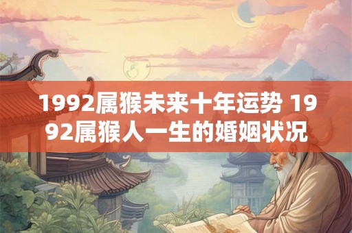 1992属猴未来十年运势 1992属猴人一生的婚姻状况