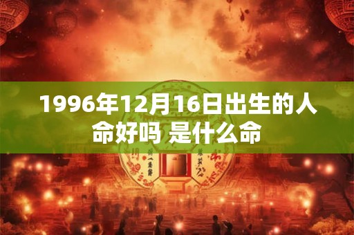 1996年12月16日出生的人命好吗 是什么命