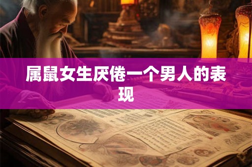 属鼠女生厌倦一个男人的表现