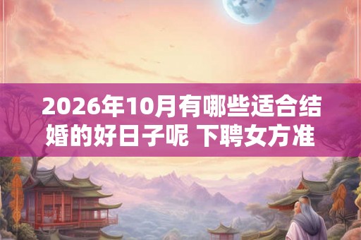 2026年10月有哪些适合结婚的好日子呢 下聘女方准备什么物品