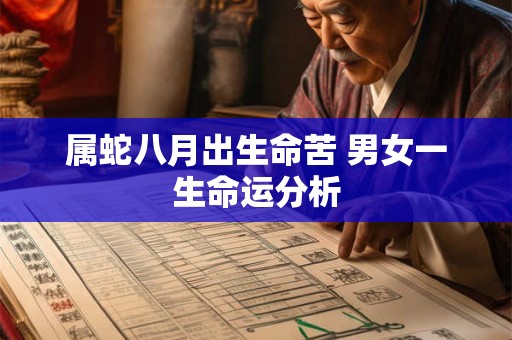 属蛇八月出生命苦 男女一生命运分析
