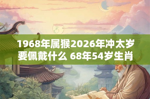 1968年属猴2026年冲太岁要佩戴什么 68年54岁生肖猴犯太岁怎么化解