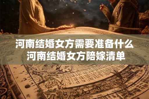 河南结婚女方需要准备什么 河南结婚女方陪嫁清单