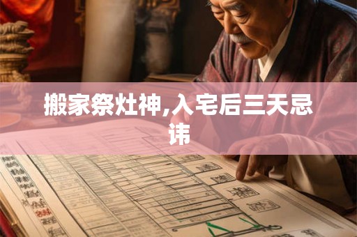 搬家祭灶神,入宅后三天忌讳