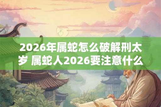 2026年属蛇怎么破解刑太岁 属蛇人2026要注意什么