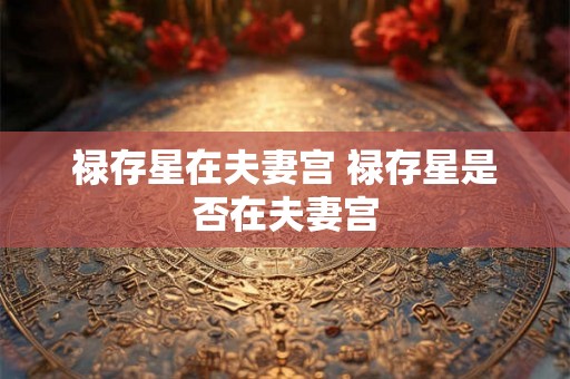 禄存星在夫妻宫 禄存星是否在夫妻宫 禄存星在夫妻宫 禄存星是否在夫妻宫