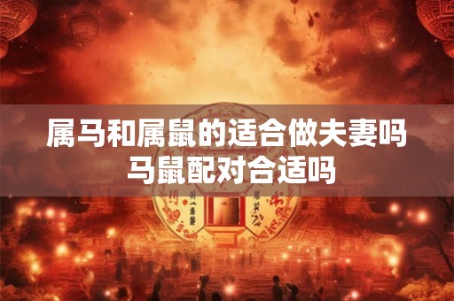 属马和属鼠的适合做夫妻吗 马鼠配对合适吗